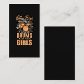 Drums zijn voor meisjes - Drummer muzikant Visitekaartje (Voorkant / Achterkant)