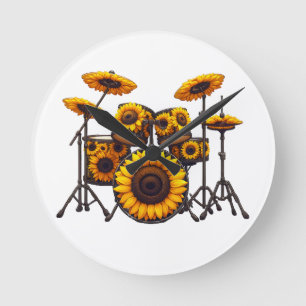 Drums Zonnebloem Bloem Muzikant Muziek Bloemrijk Ronde Klok