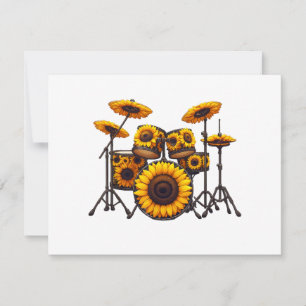 Drums Zonnebloem Muzikant Muziek Bloemen