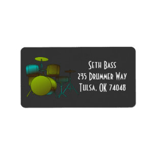 Drumset-adreslabel Etiket