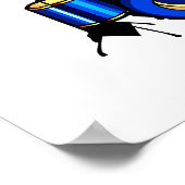 Drumset afbeelding voor grafische blauwe versieval poster (Hoek)