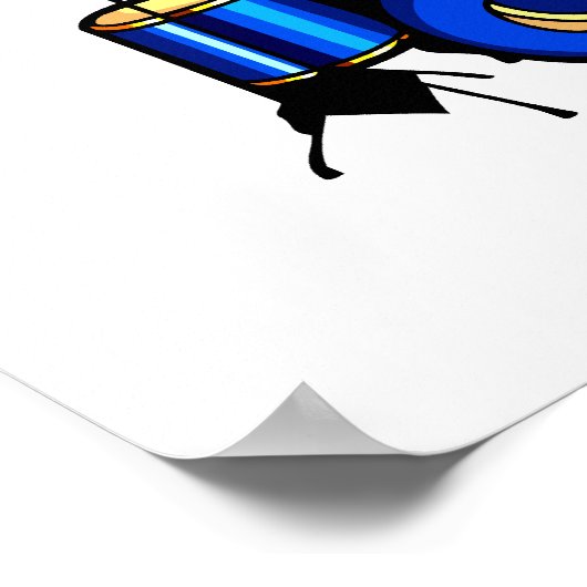 Drumset afbeelding voor grafische blauwe versieval poster (Hoek)