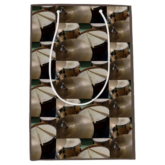 Drumset bekkens en stokken medium cadeauzakje (Voorkant)