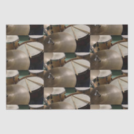 Drumset bekkens en stokken tissuepapier