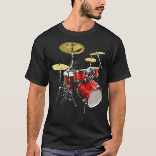 Drumset Design Music en Drums Premium T-shirt (Voorkant)