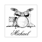 Drumset Drummer gepersonaliseerd Rubberstempel (Afrduk)