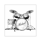 Drumset Drummer gepersonaliseerd Rubberstempel (Afrduk)