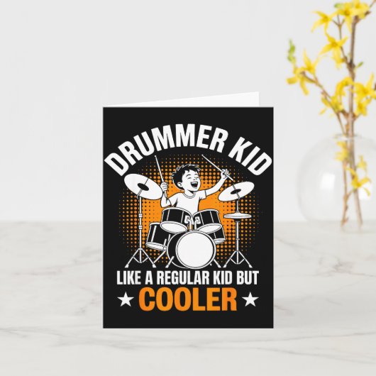 Drumset Drums Lover Percussionist Drummer Kid Drum Kaart (Gele Bloem)