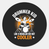 Drumset Drums Lover Percussionist Drummer Kid Drum Ronde Sticker (Voorkant)