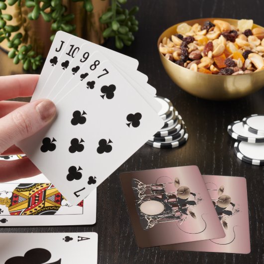 drumset en drummer afspelen pokerkaarten (Insitu)