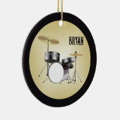 Drumset-gepersonaliseerde kerstversiering keramisch ornament (Rechts)