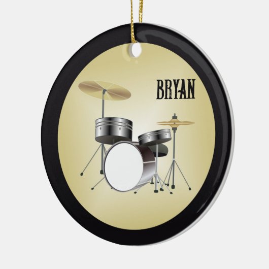 Drumset-gepersonaliseerde kerstversiering keramisch ornament (Links)
