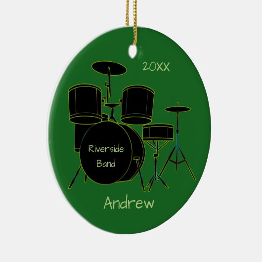 Drumset-gepersonaliseerde versiering keramisch ornament (Rechts)