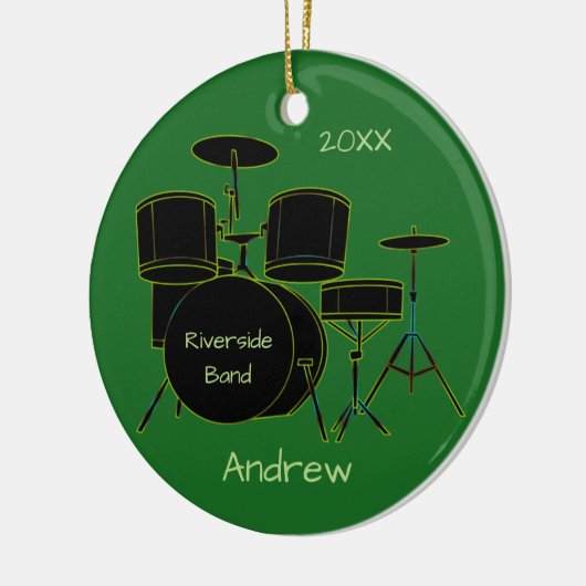 Drumset-gepersonaliseerde versiering keramisch ornament (Links)