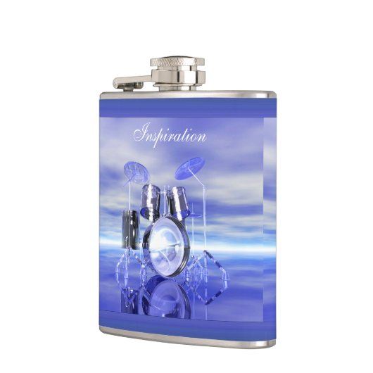 Drumset Musician's Inspiration Personalized Flask Heupfles (Links)
