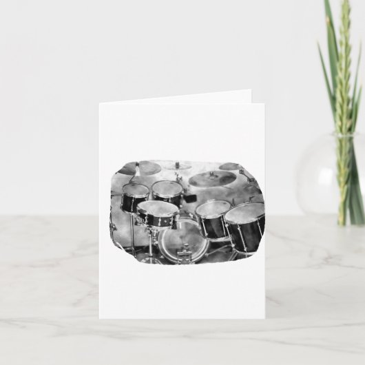 Drumset ontwerp voor zwarte en witte foto kaart (Voorkant)