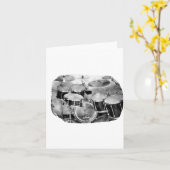 Drumset ontwerp voor zwarte en witte foto kaart (Gele Bloem)
