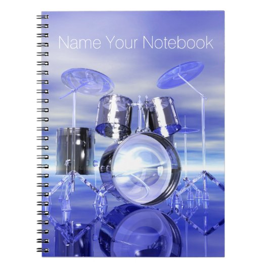 Drumset op de laptop voor elke muziek notitieboek (Voorkant)