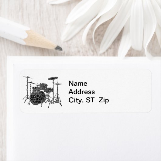 Drumset Shapset Word Art Black Text Etiket (Insitu)
