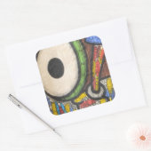 drumslag vierkante sticker (Envelop)
