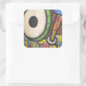 drumslag vierkante sticker (Tas)