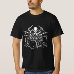 Drumspelende Octopus T-shirt