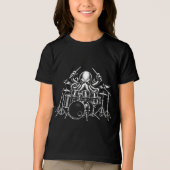 Drumspelende Octopus Tri-Blend Shirt (Voorkant)