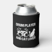 Drumspeler en kattenliefhebber drummen muzikant dr blikjeskoeler (Blikje Voorkant)