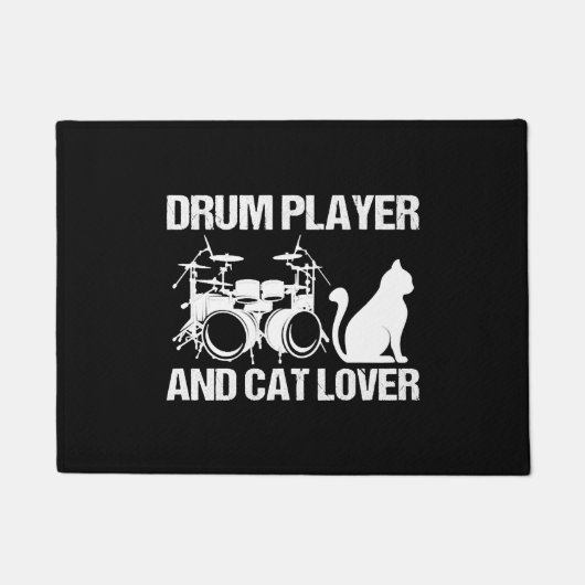 Drumspeler en kattenliefhebber drummen muzikant dr deurmat (Voorkant)