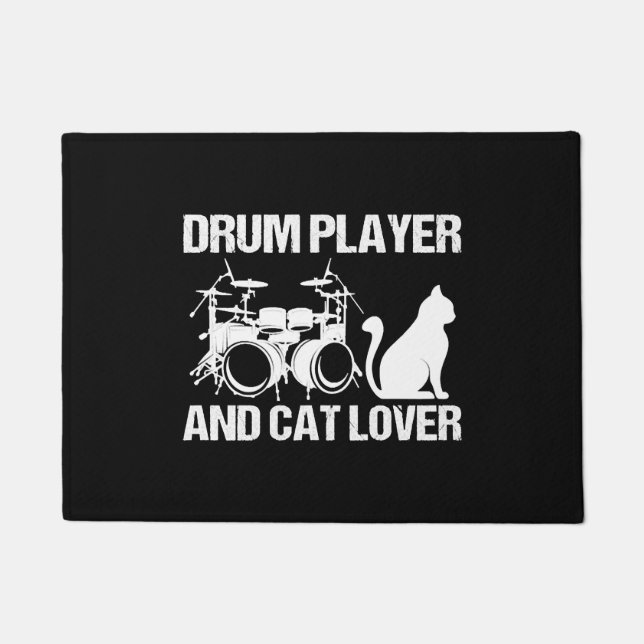 Drumspeler en kattenliefhebber drummen muzikant dr deurmat (Voorkant)