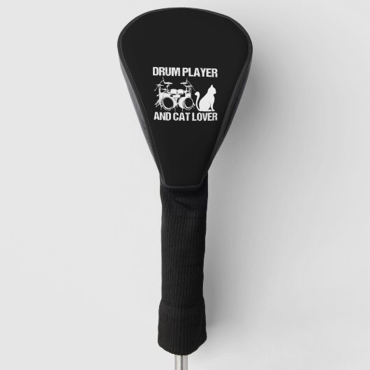 Drumspeler en kattenliefhebber drummen muzikant dr golfheadcover (Voorkant)