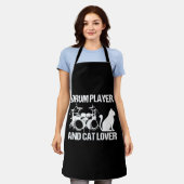 Drumspeler en kattenliefhebber Drummen Muzikant Dr Schort (Gedragen)