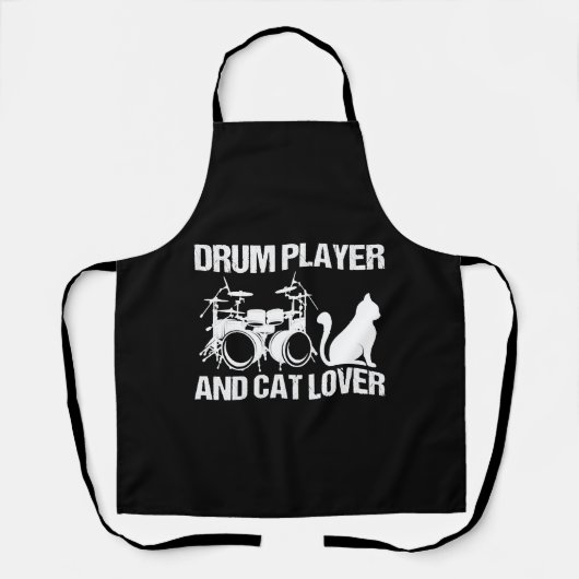 Drumspeler en kattenliefhebber Drummen Muzikant Dr Schort (Voorkant)