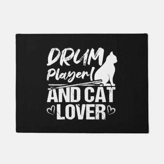 Drumspeler en kattenliefhebber Drums en katten Lie Deurmat (Voorkant)