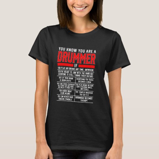 Drumspeler percussie grappig je weet dat je een Dr T-shirt (Voorkant)