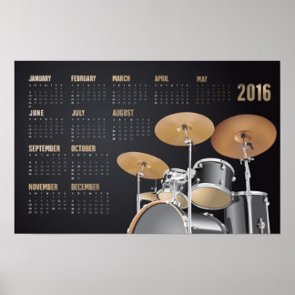 Drumstel 2016 kalender poster