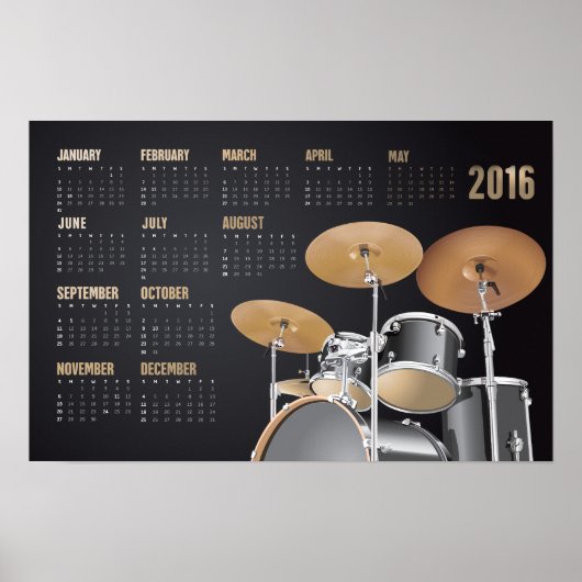 Drumstel 2016 kalender poster (Voorkant)