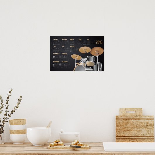 Drumstel 2016 kalender poster (Keuken)