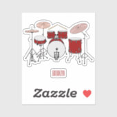 Drumstel cartoon illustratie sticker (Vel)