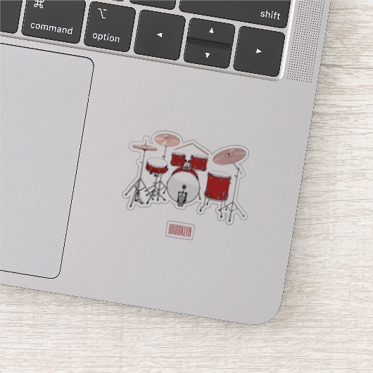 Drumstel cartoon illustratie sticker (Detail)