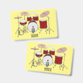Drumstel cartoonillustratie badge (Voor- en achterkant)