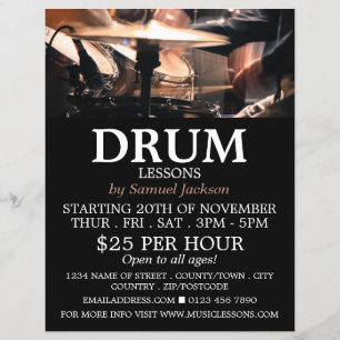 Drumstel, drumles advertentie flyer