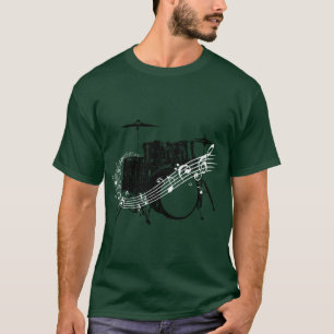 Drumstel Drummer Band Muziekinstrument retro T-shirt