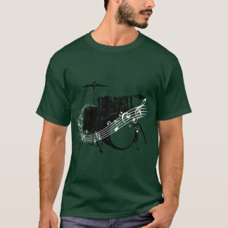 Drumstel Drummer Band Muziekinstrument retro T-shirt