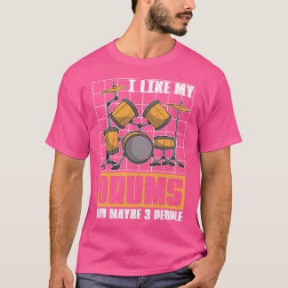 Drumstel Grappige Drummer Musical Instrument Percu T-shirt
