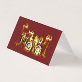 Drumstel in brand - vlammende trommel kaart (Voorkant)