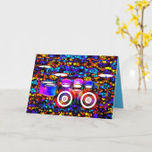 Drumstel met contrabas drums kaart (Gele Bloem)