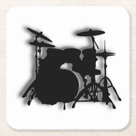 Drumstel Muziekontwerp Kartonnen Onderzetters (Voorkant)