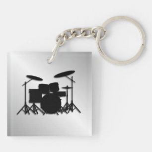 Drumstel Muziekontwerp Sleutelhanger