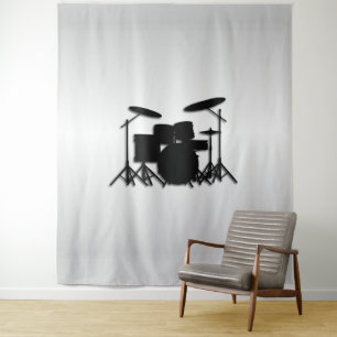 Drumstel Muziekontwerp Wandkleed